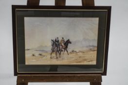 David Howell PPRSMA (b1939) 'Arab Tribesman on Horseback' limited edition print number 28/400