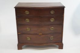 A 19th century mahogany serpentine chest of drawers,