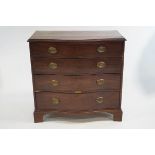 A 19th century mahogany serpentine chest of drawers,