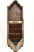 A George III mahogany knife box, with inlaid shell paterae, converted to a stationary box,