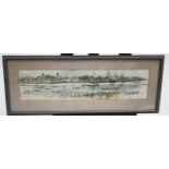 Peter Kent 'The Great River Race at Greenwich' pen and wash, 18 x 74cms,