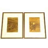 A pair of 1920's oil on paper studies,