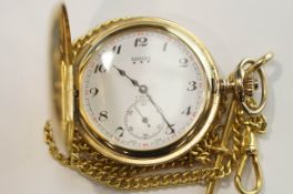 Bernex, a plated half hunter pocket watch, with a mechanical wound Swiss movement,
