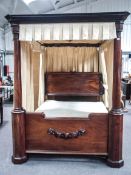 A Victorian mahogany tester Four Poster bed,
