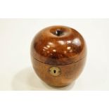 A George III fruitwood apple Tea caddy, in the form of an apple, 11.