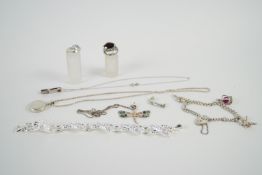 A quantity of silver and white metal jewellery,