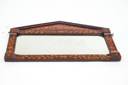 A Victorian mahogany and inlaid over mantel mirror,