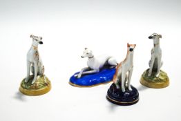 A pair of 19th Century Staffordshire Greyhounds,
