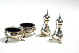 A pair of modern silver salts, in the Georgian style,