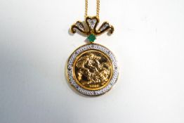 A 2006 half Sovereign pendant,