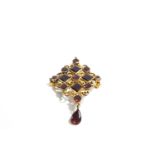 A Garnet brooch pendant, late 18th Century, probably Iberian,