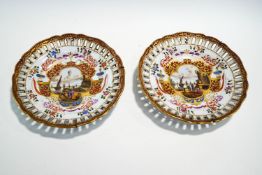 A pair of 19th Century German wall plates,