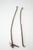 A 9 carat gold Albert chain, of round belcher links, 43 cm long, approx 12.