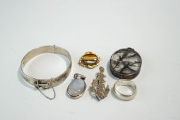 A silver rutilated quartz pendant, by Ralph Watson,