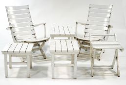 Two Triconfort painted folding Cruise Liner chairs,