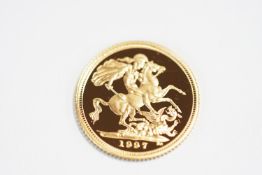 A 1997 proof half Sovereign,