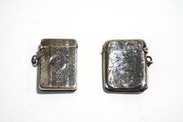 A Silver Vesta case; together with one other;
