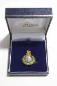 A 9 carat two colour gold Royal Marines sweetheart brooch, possibly Carringtons & Co Ltd,
