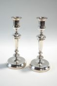 A pair of silver candlesticks, London 1920,