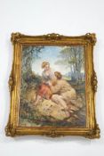 School of Alfred Joseph Woolmer (1825 - 1892) The Young Lovers Oil on canvas bears signature lower