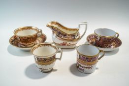 A quantity of early 19th Century Spode teawares, in the Kakiemon style,