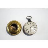 T & J Wilson, Guisbro', an early Victorian silver cased open faced pocket watch, Birmingham 1841,