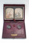 A Victorian Kilburn's Stereoscope and tinted daguerreotype,