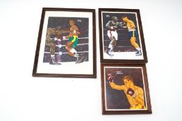 F Coppola Portrait of the boxer, Dick Tiger, bodycolour and pencil,