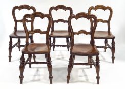 A set of five 19th Century mahogany dining chairs,