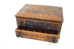 A 19th century counter needle chest, with two compartmental drawers, 36.