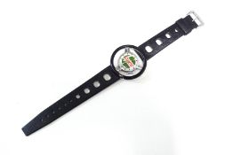 A late 1960's/1970's Swiss stainless steel wrist watch, advertising Castrol,