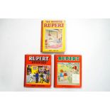 Three 1940's Rupert books by Mary Tourtel 'The Monster Rupert', 'Rupert Stories',