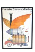A framed Deutsches Museum 'Munchen' poster by Agnes Furst 83cm high x 58cm wide