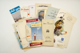 A quantity of 1920's-1980's shipping ephemera, including menus, programmes, events, port of call,