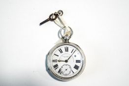 T Frattorini, Skipton, a silver cased open faced pocket watch,