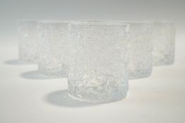Whitefriars 'Glacier' glasses, comprising: six tumblers, 7.5cm high and six port, 9.