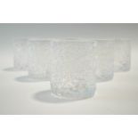 Whitefriars 'Glacier' glasses, comprising: six tumblers, 7.5cm high and six port, 9.