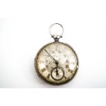 Anonymous, a Victorian silver open faced pocket watch, London 1856,