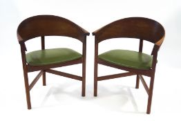 A pair of mid 20th Century bentwood armchairs,