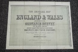 A set of eighteen early Ordnance Survey maps, linen backed,