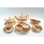 A quantity of early 19th Century Spode teawares, pattern no 984, comprising a teapot with lid,