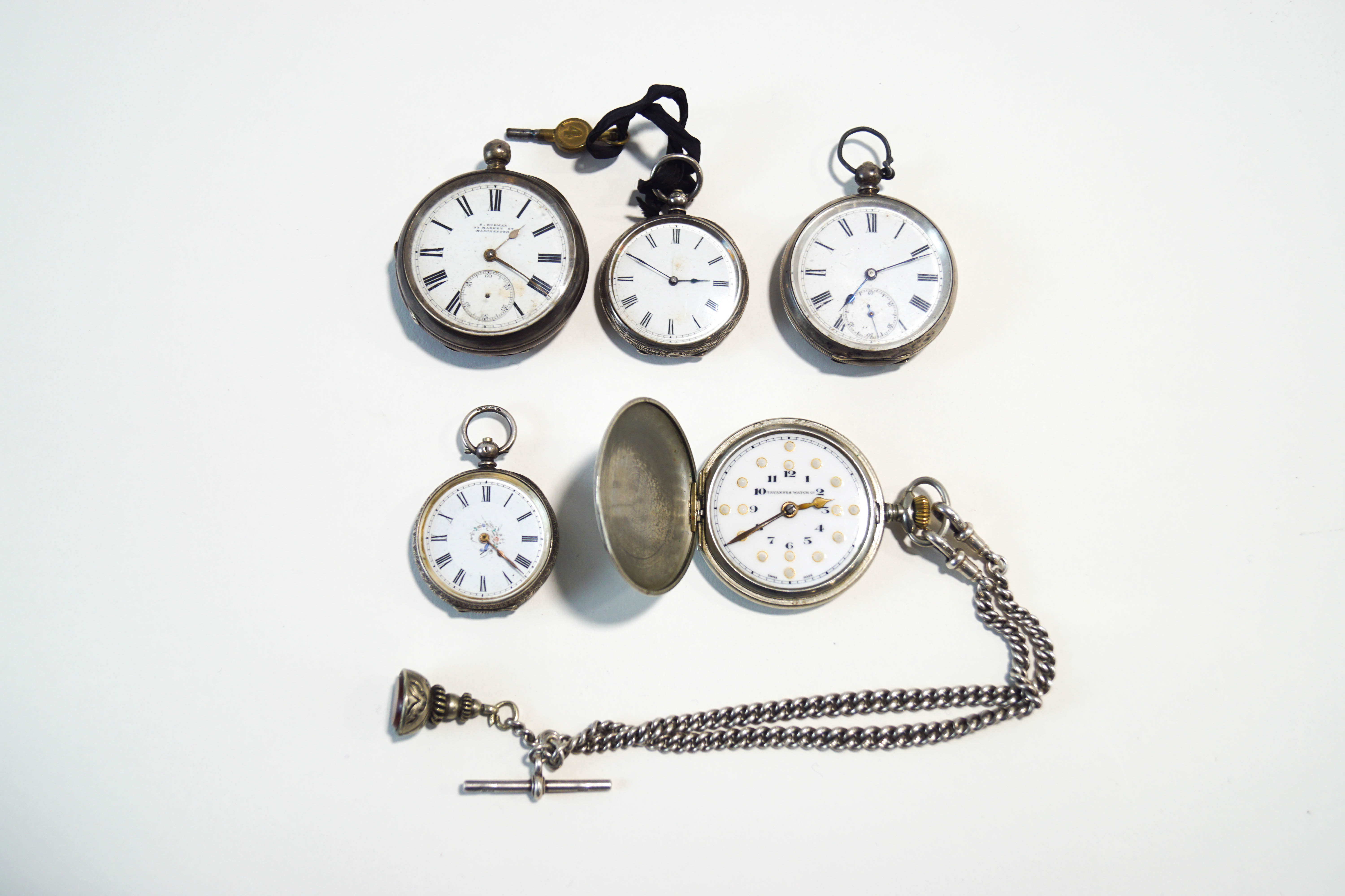 A collection of three pocket watches, two silver, - Image 2 of 2