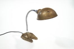 An early 20th Century adjustable desk lamp,