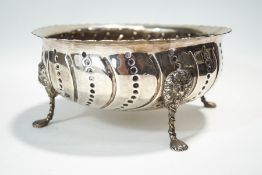 A large late Victorian silver bowl, by Wakely & Wheeler, London 1894,