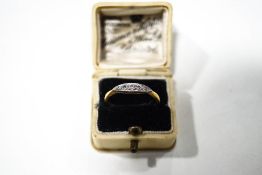 A five stone diamond ring, marked 19ct,