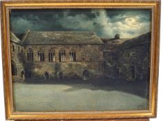 A 20th Century English School Cleave Abbey by Moonlight Oil on canvas Signed indistinctly and dated