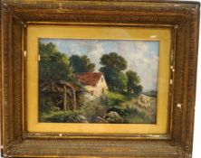 Edward Orlando Bowley (fl1843-1870) Landscape with watermill,