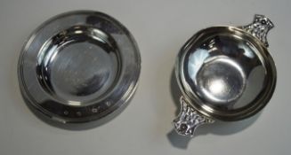 A silver quaich, by Wakeley & Wheeler, London 1955, with Celtic design handles,