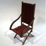 A folding beech framed Campaign chair,