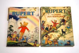 Four soft cover Rupert Annuals, years 1944, 1946,
